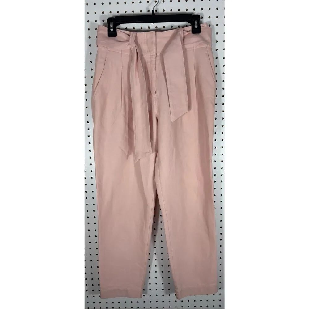 Joie belted cropped high waisted sky pink pants size 4